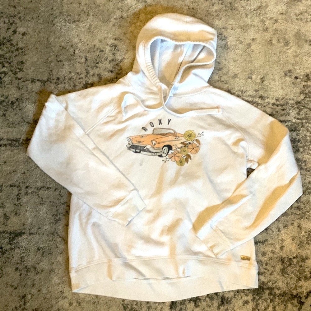 LIMITED TIME SALE - Roxy Vintage White Floral Hoodie, Large